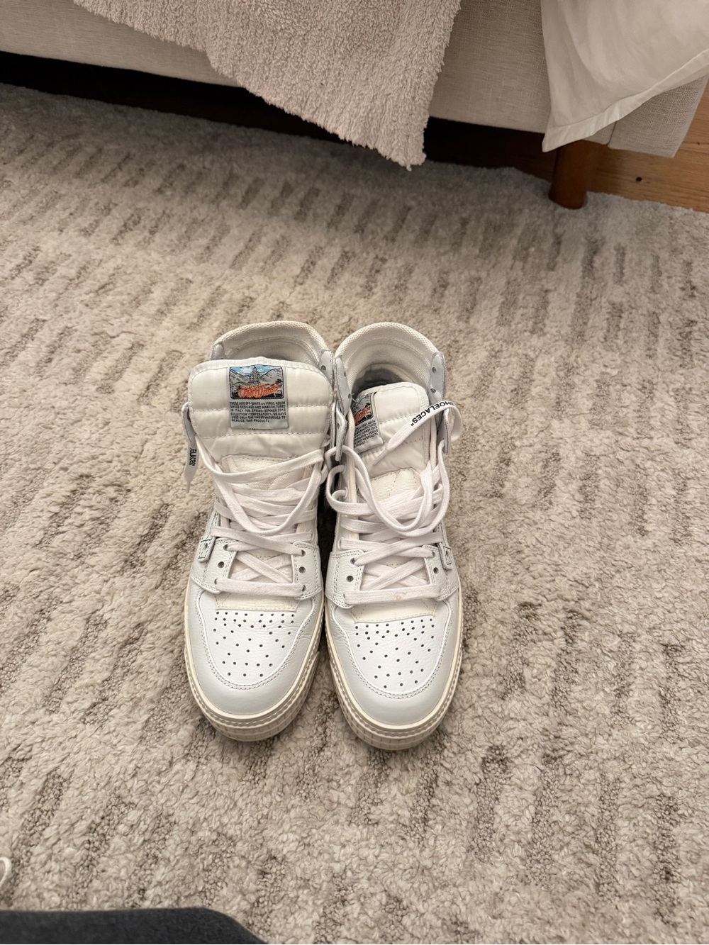 Off-White High-Top Sneakers. Dust bag included